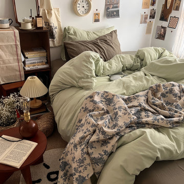 cottagecore aesthetic themed bedding duvet cover set in 100 percent cotton