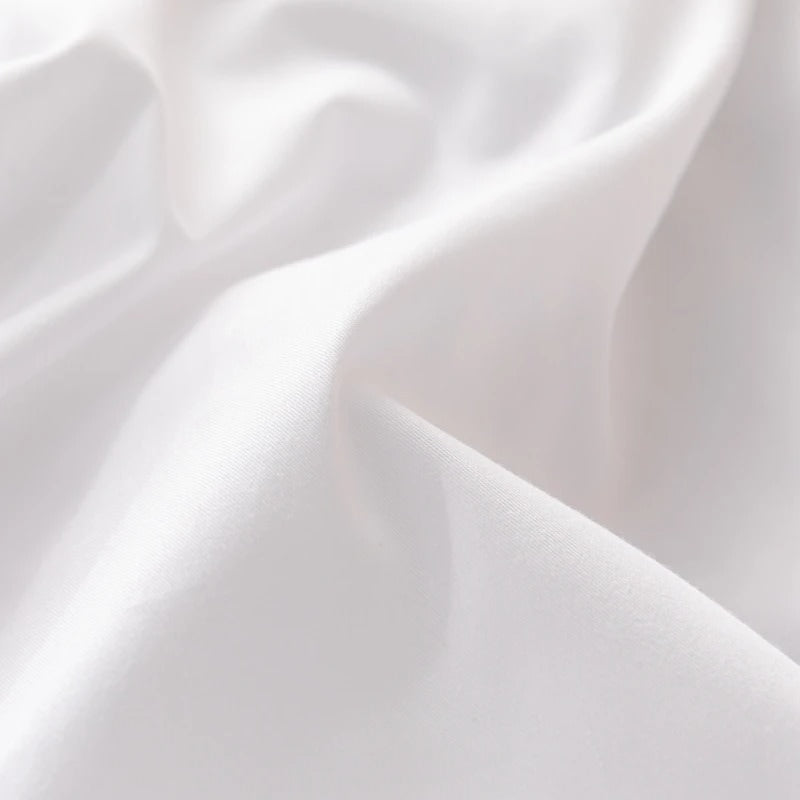 simple solid color cotton fitted sheet for aesthetic bedding setup