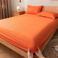 simple solid color cotton fitted sheet for aesthetic bedding setup