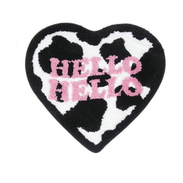 Cow Print Heart Shaped Accent Rug