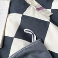 creamy and black checkered bedding duvet cover set