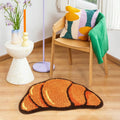 cute aesthetic kawaii croissant shaped tufted accent rug roomtery