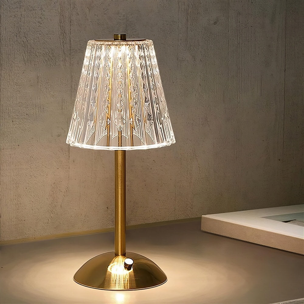 crystal lampshade brass metal table led lamp roomtery coquette aesthetic room decor