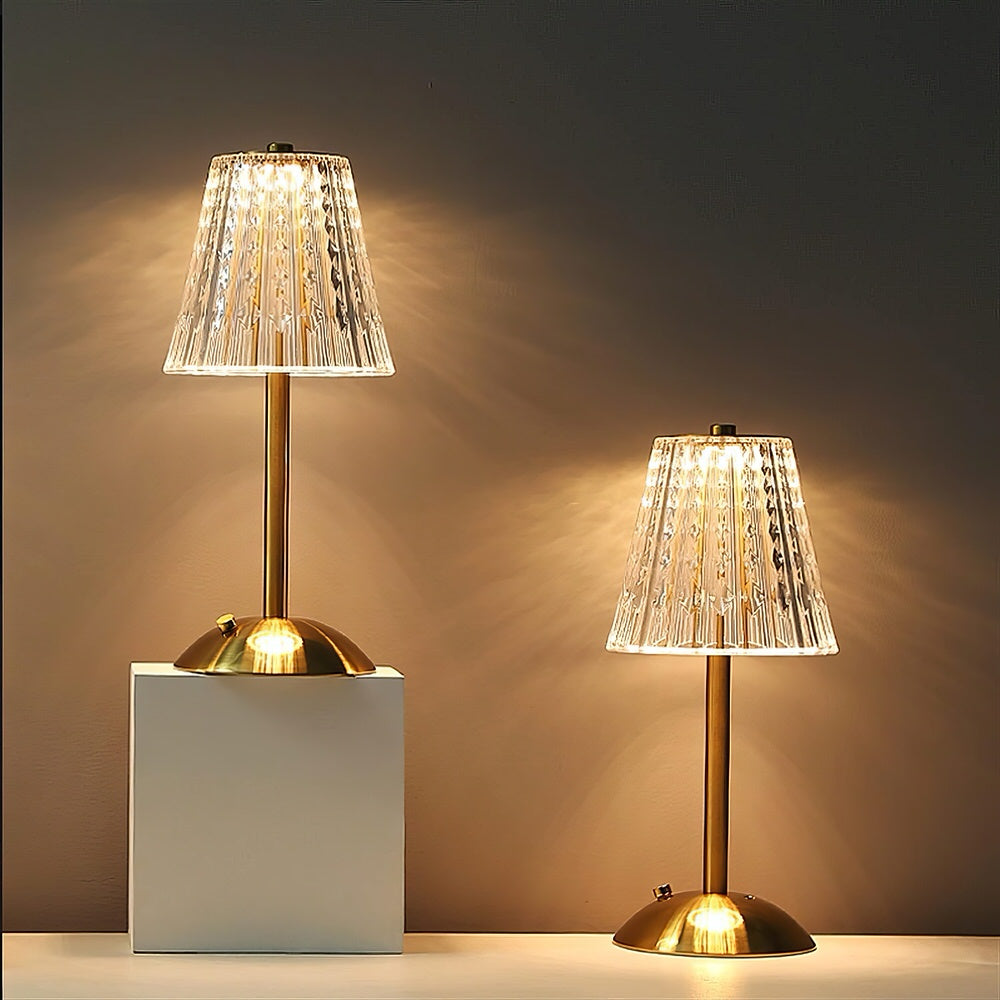 crystal lampshade brass metal table led lamp roomtery coquette aesthetic room decor