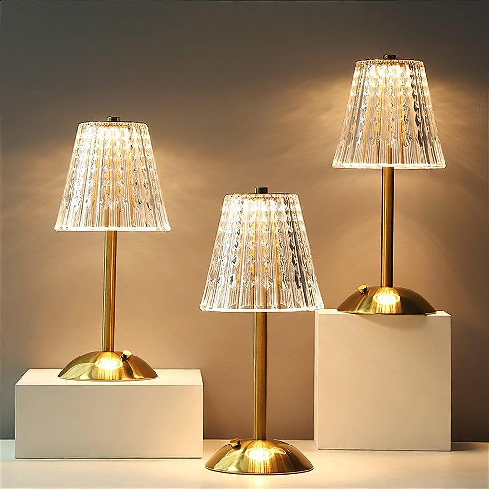 crystal lampshade brass metal table led lamp roomtery coquette aesthetic room decor