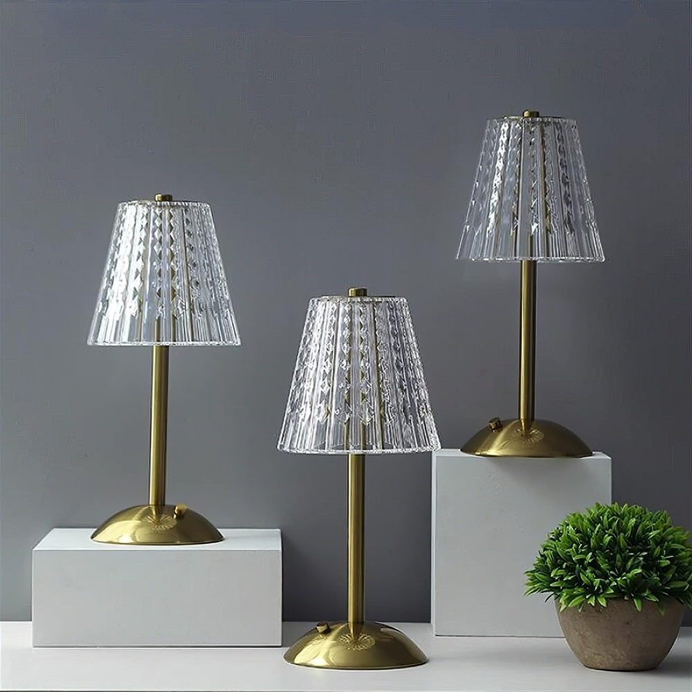 crystal lampshade brass metal table led lamp roomtery coquette aesthetic room decor