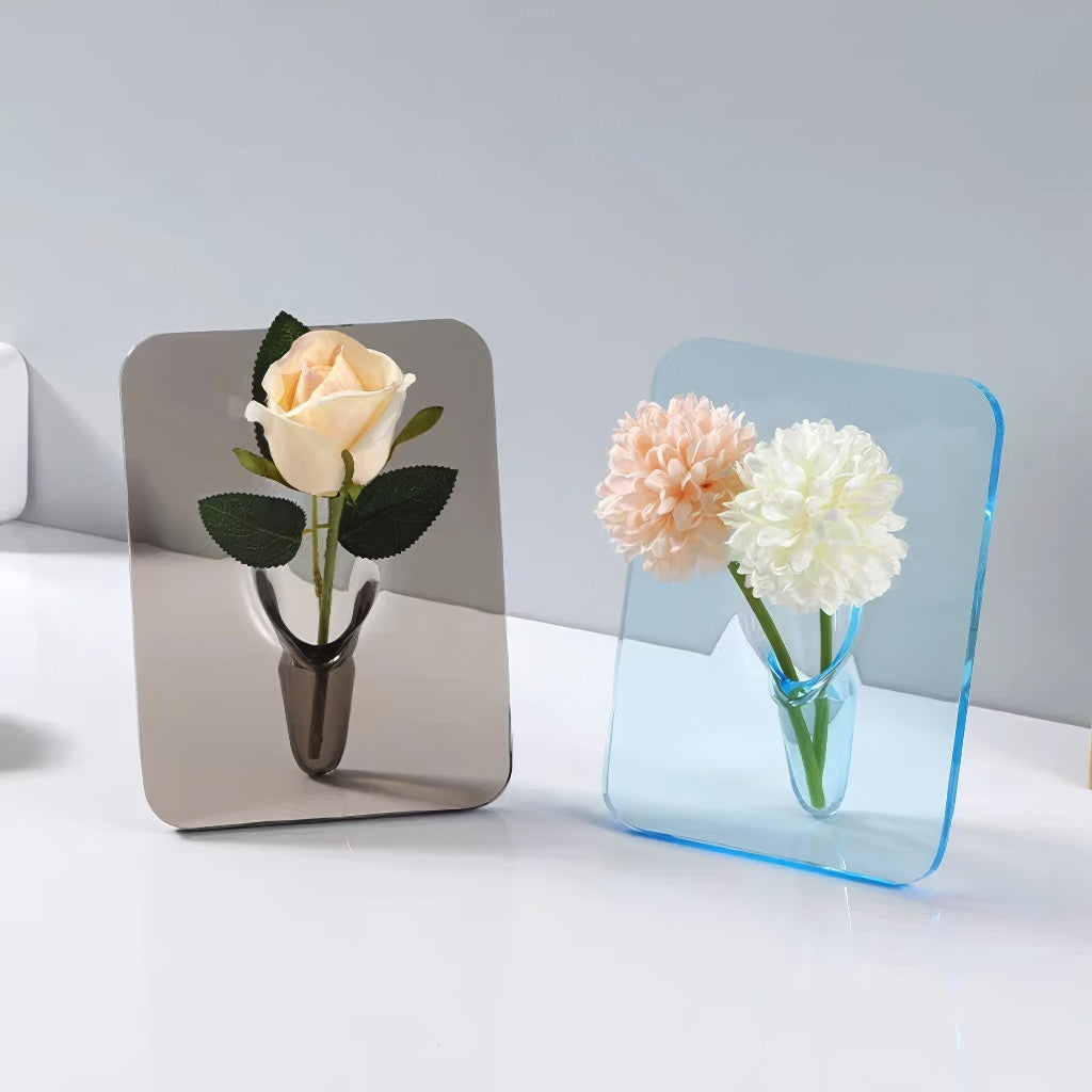 curved wormhole shaped acrylic flower vase