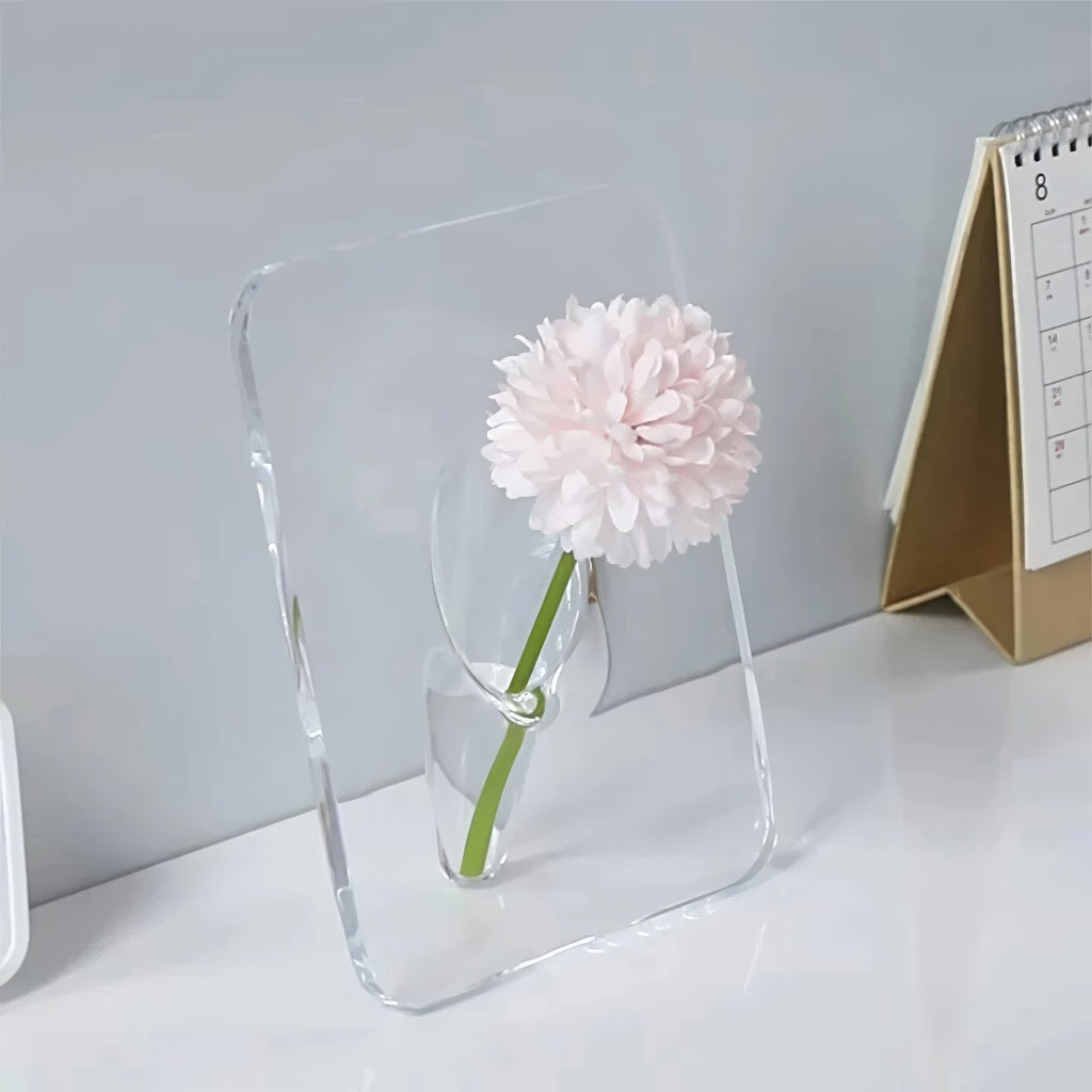 curved wormhole shaped acrylic flower vase