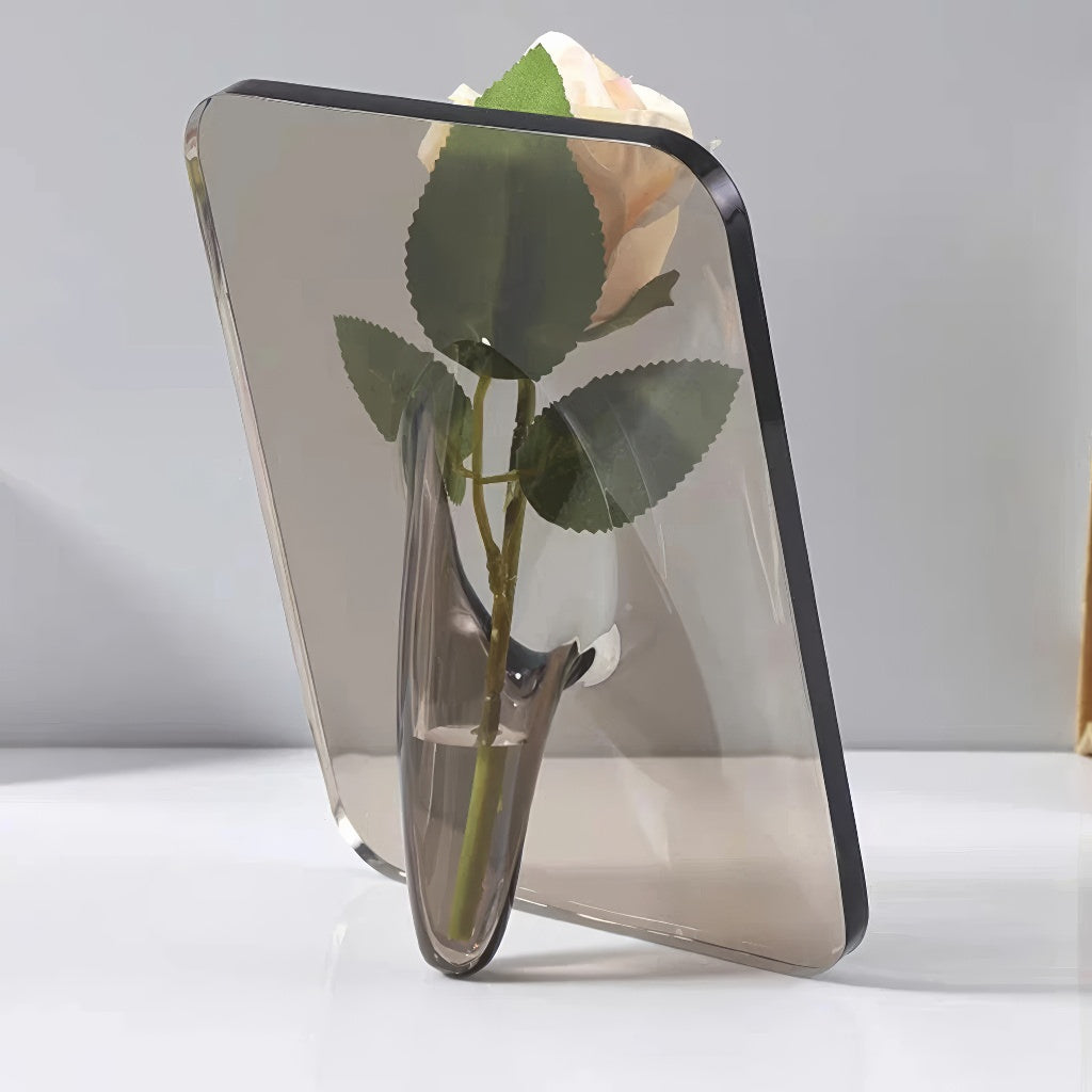 curved wormhole shaped acrylic flower vase