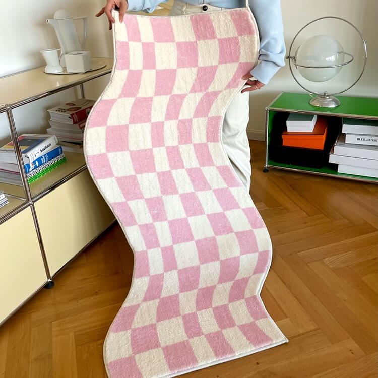 Pastel Curvy Checker Carpet - Shop Online on roomtery