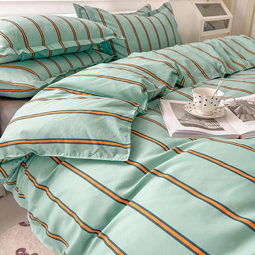 Turquoise Striped Bedding Set