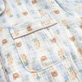 cute bear pattern print long sleeve cotton pajama set roomtery