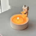 cute hand warming cat candle holder