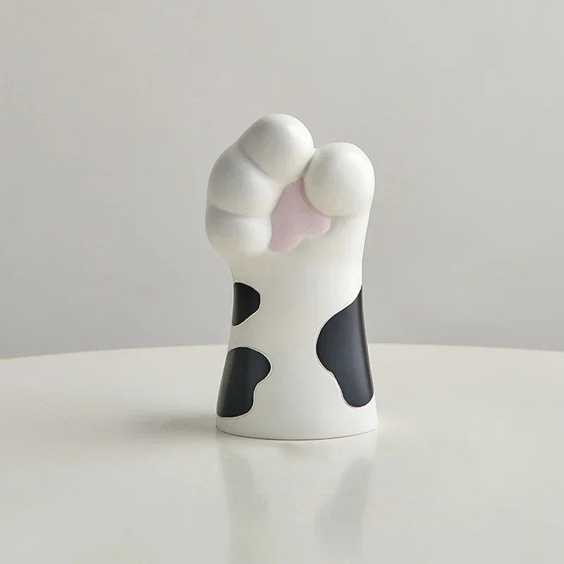 cute cat pow shaped tabletop ceramic vase for flowers roomtery aesthetic room decor