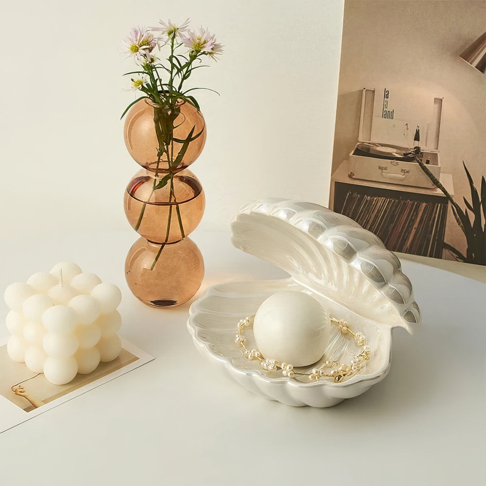cute clam shell shaped ceramic night light lamp aesthetic room decor