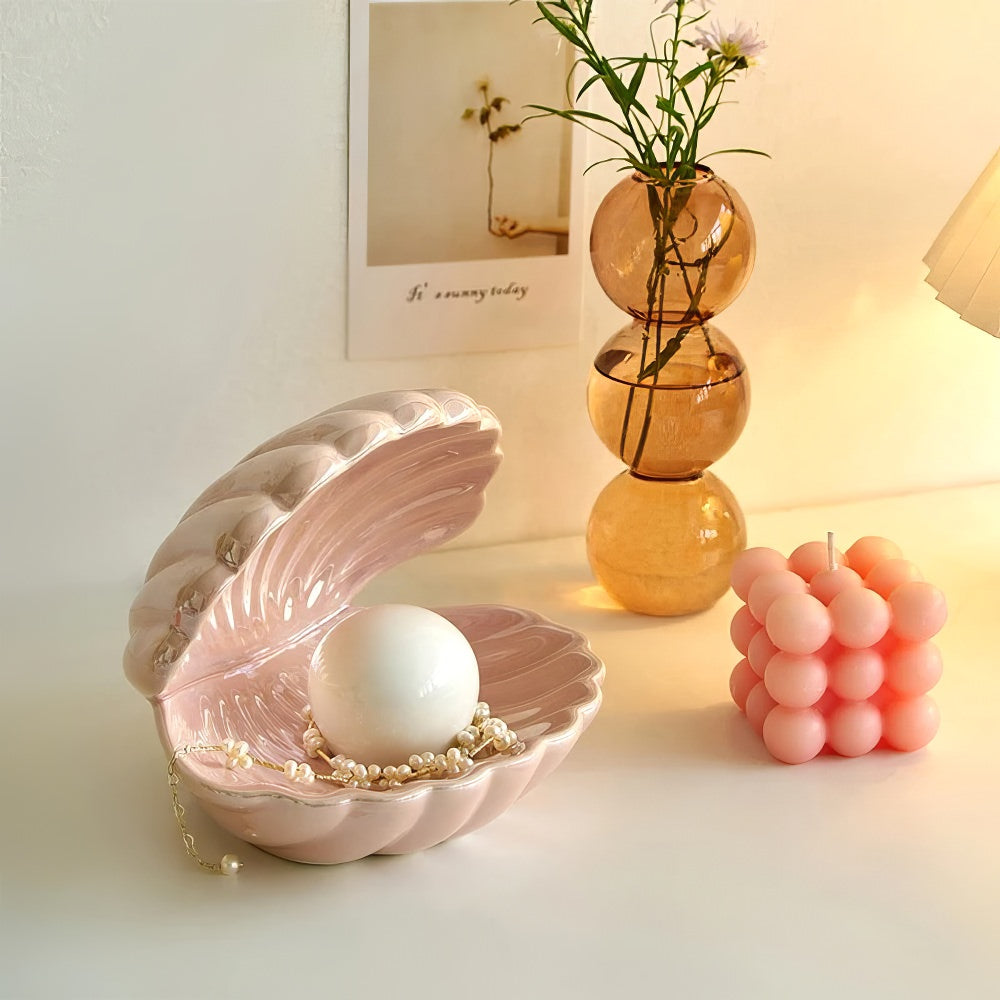 cute clam shell shaped ceramic night light lamp aesthetic room decor