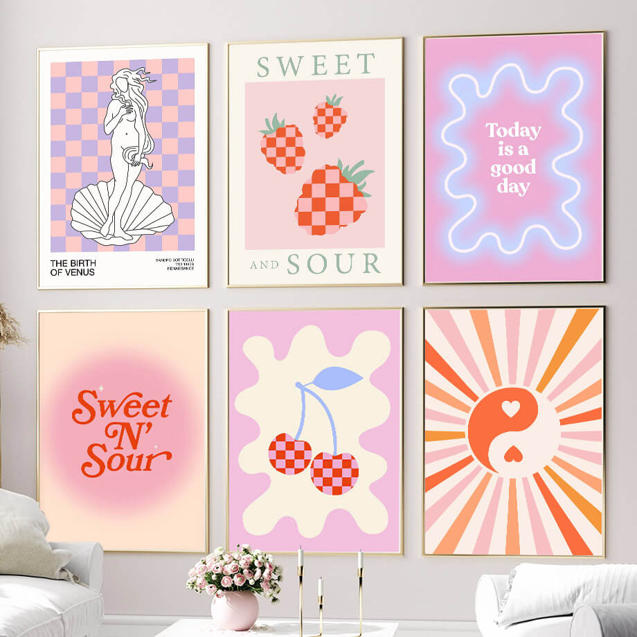 Sweet N' Sour Checkered Canvas Posters