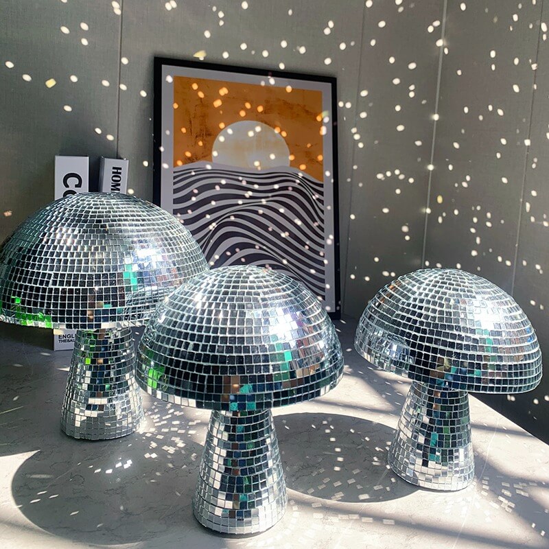 disco mushroom mirror disco ball danish pastel aesthetic decor roomtery