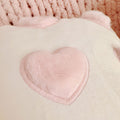 cute coquette aesthetic plush throw cushion covers with plush hearts