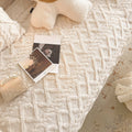 diamond textured soft plush decorative throw blanket