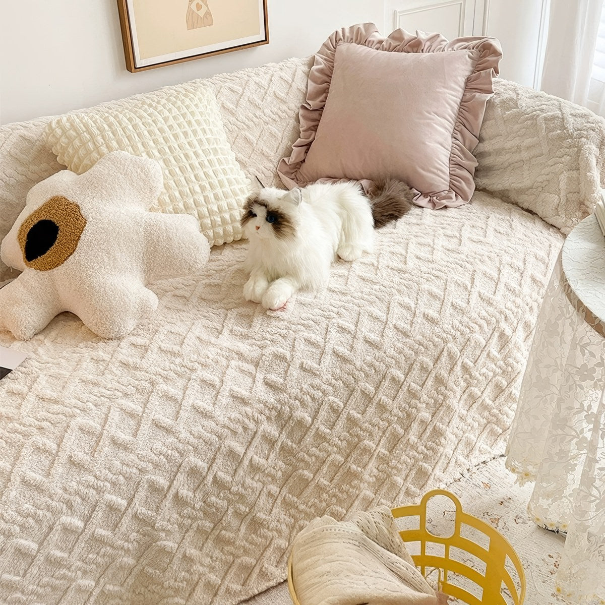 diamond textured soft plush decorative throw blanket