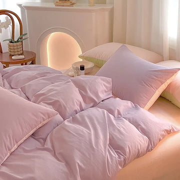 Dusty Pastel Shades Cotton Bedding Set