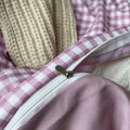 dusty purple classic gingham check pattern print aesthetic bedding duvet cover set
