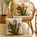 embroidered tulip cute cushion cover aesthetic room decor roomtery