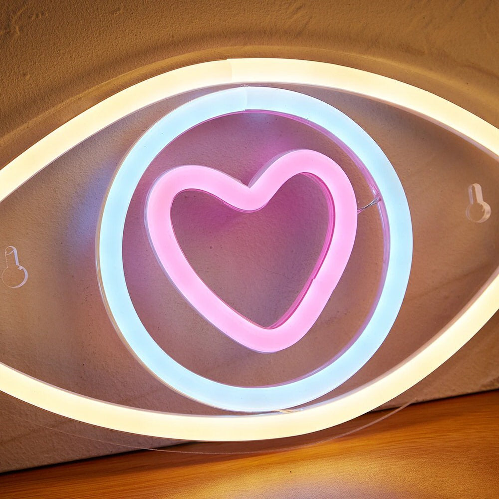 heart in the eye pastel wall led neon sign roomtery aesthetic room decor