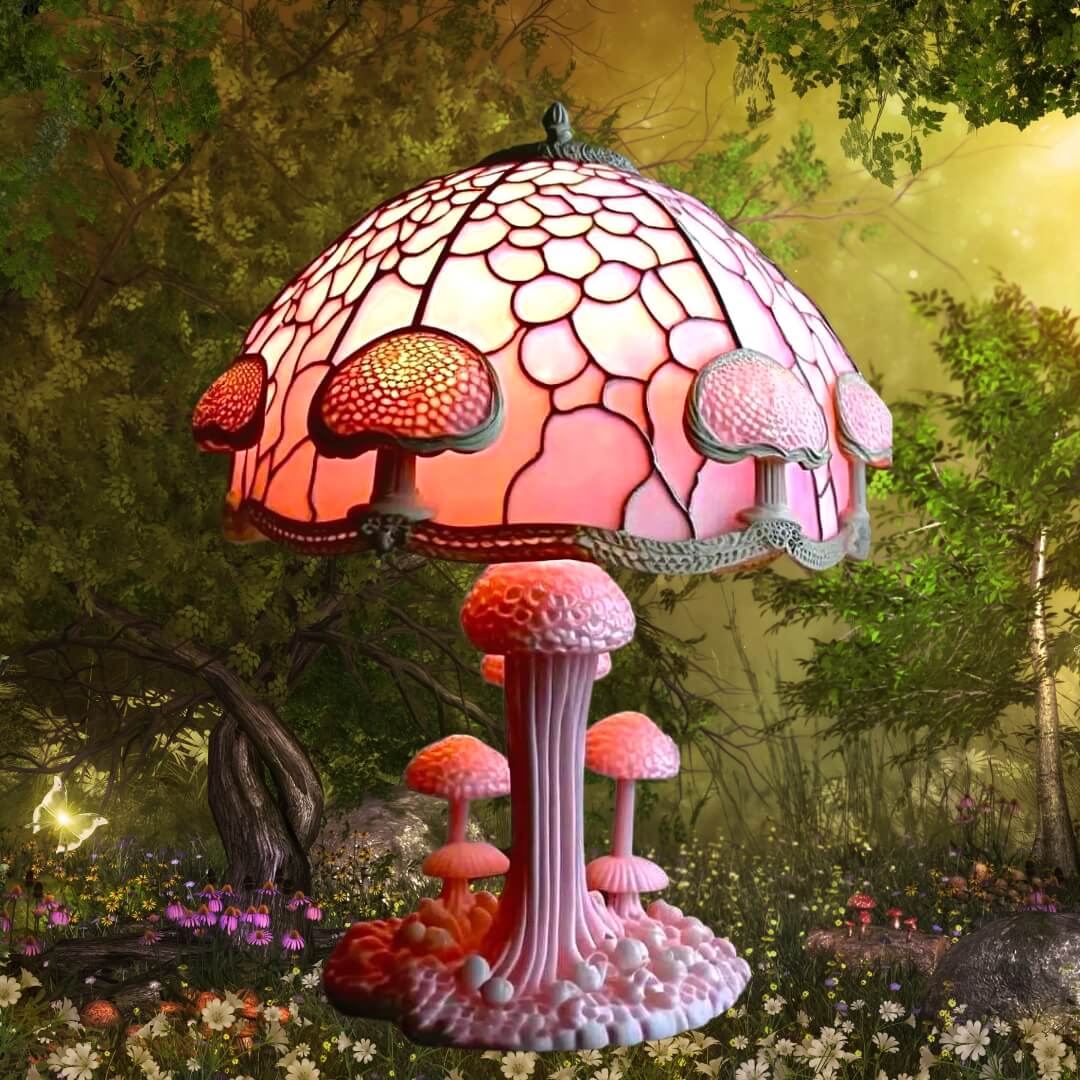 Mushroom Lamp MADE to ORDER Pink Mushroom Lamp With Crystals Fairy Glowing  Home Decor Fungi Light Fantasy Forest Glowing Mushrooms 
