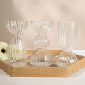 fall aesthetic vintage clear striped glass vase