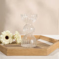 fall aesthetic vintage clear striped glass vase