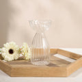 fall aesthetic vintage clear striped glass vase