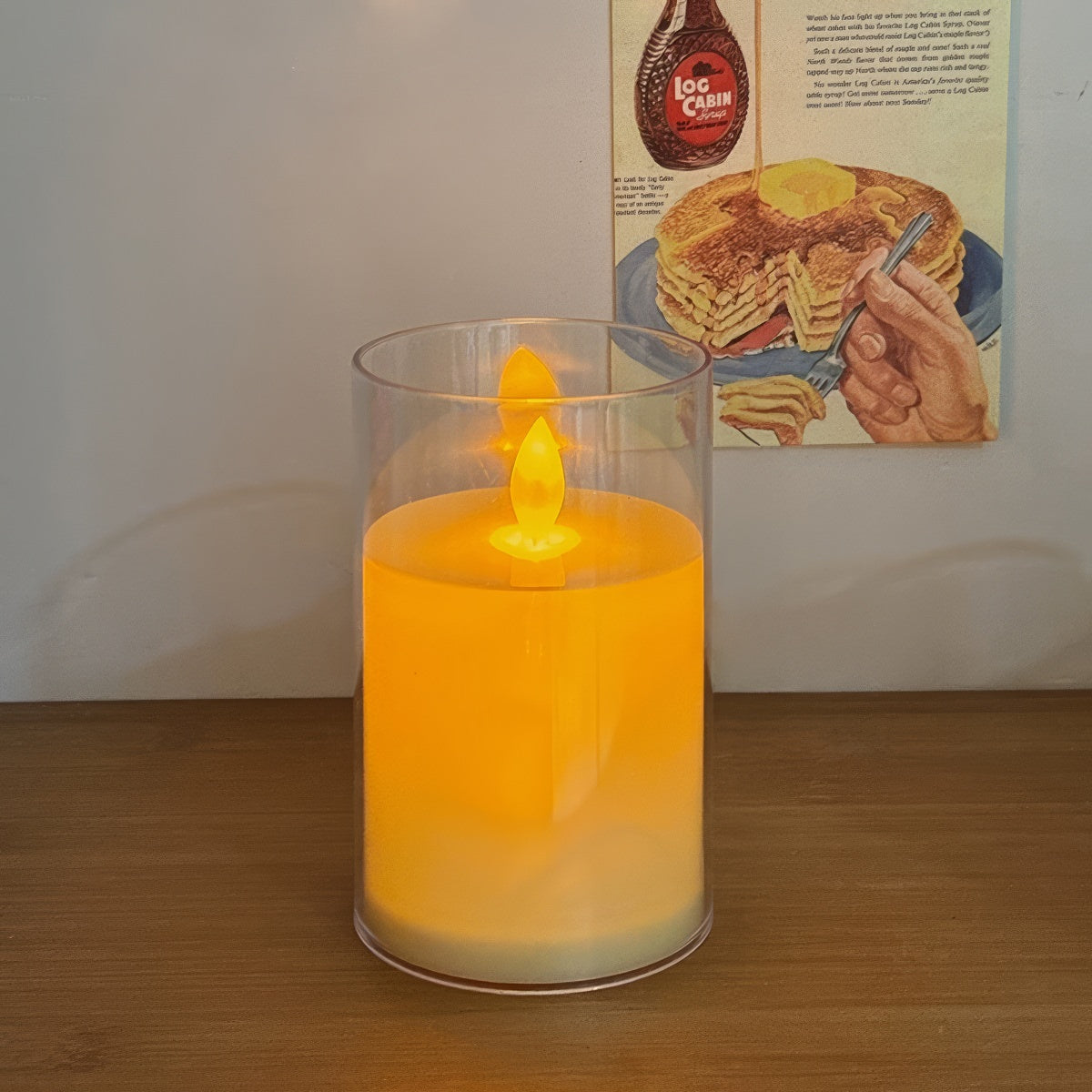 warm glow flameless fake glass led candle light