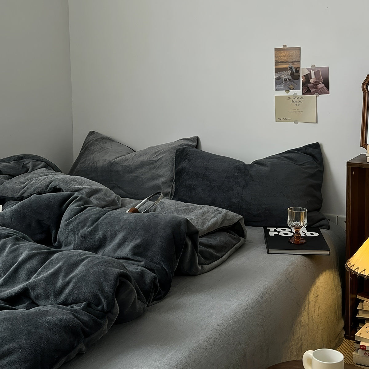 fluffy fleece warm bedding set for winter