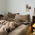fluffy fleece warm bedding set for winter