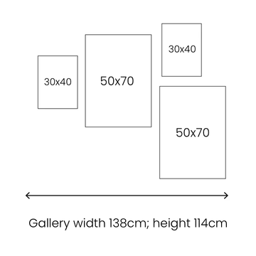 gallery wall layout template for four aesthetic posters roomtery