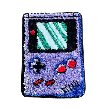 cute purple game console shaped aesthetic accent rug