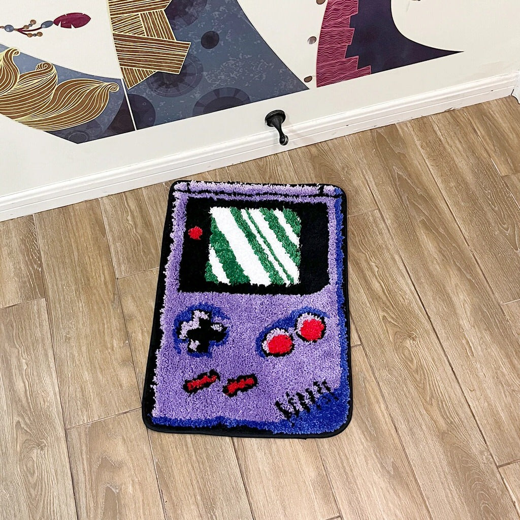cute purple portable game console shaped aesthetic accent rug
