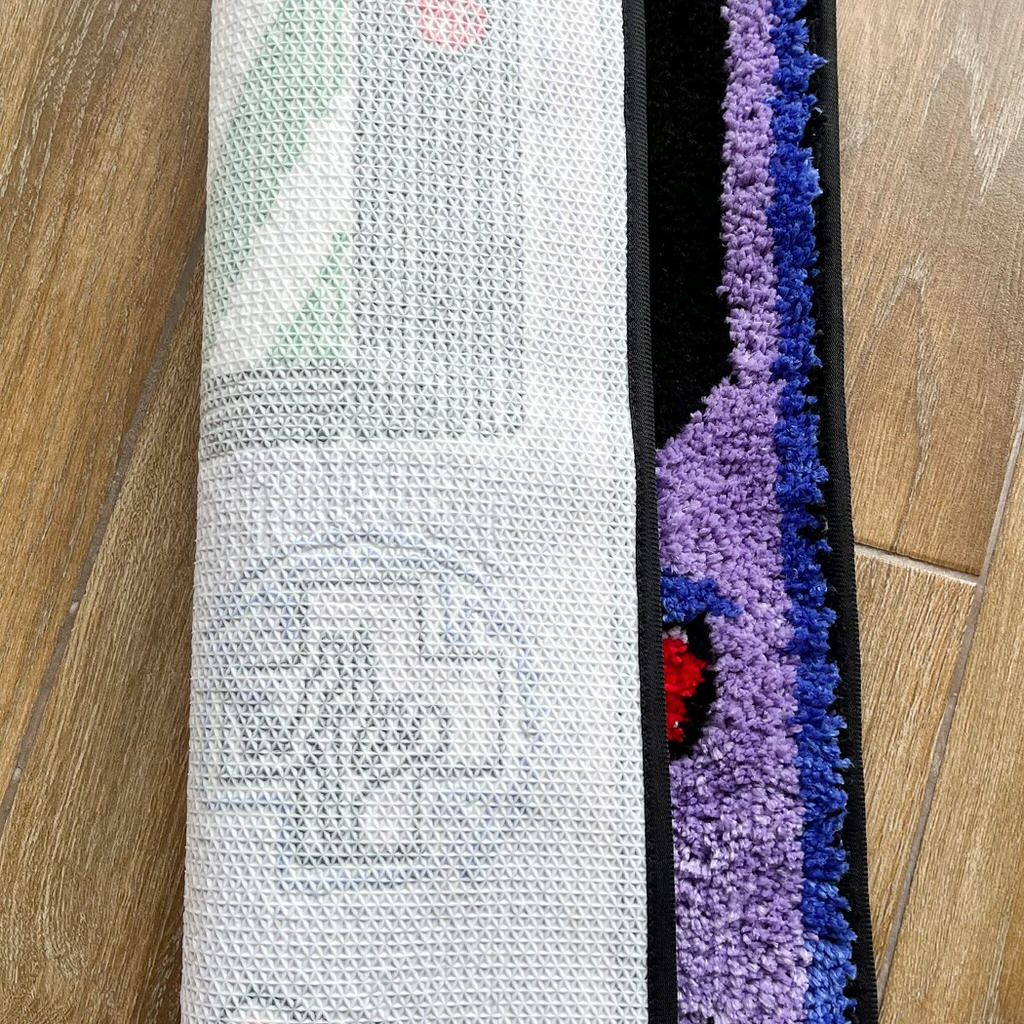 cute purple portable game console shaped aesthetic accent tufted rug