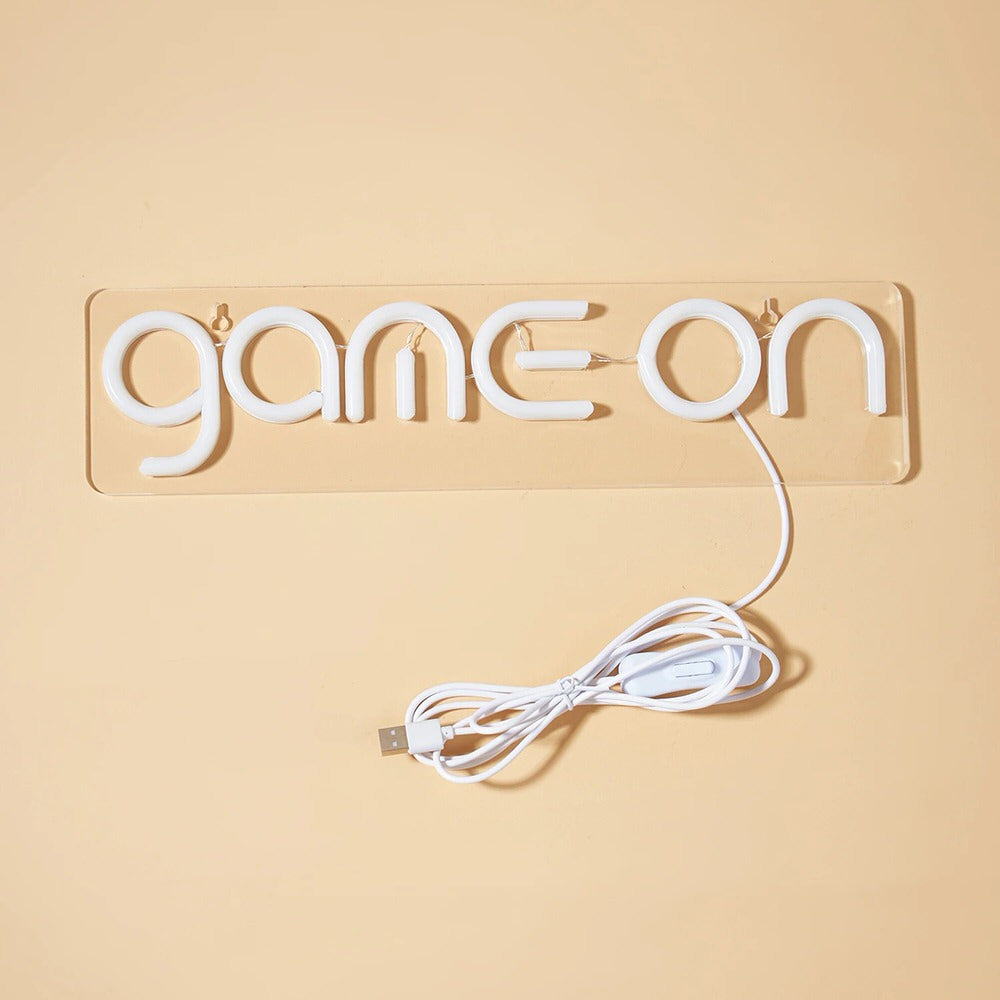 game on yellow and pink acrylic based wall hanging led neon sign roomtery aesthetic room decor