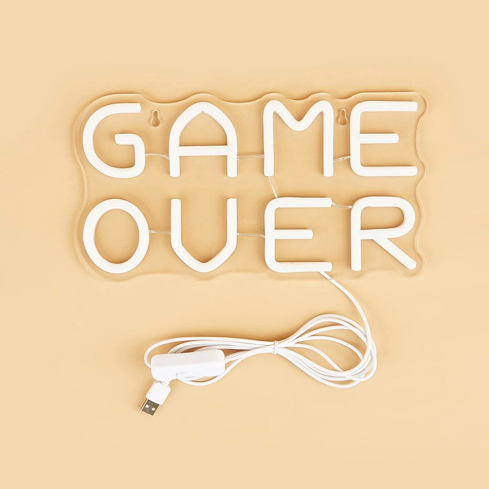 game over multicolor led neon wall sign roomtery aesthetic room decor
