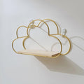 cloud shaped wall shelf made of golden frame wire
