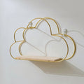 cloud shaped wall shelf made of golden frame wire
