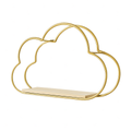 cloud shaped wall shelf made of golden frame wire