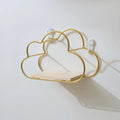 cloud shaped wall shelf made of golden frame wire