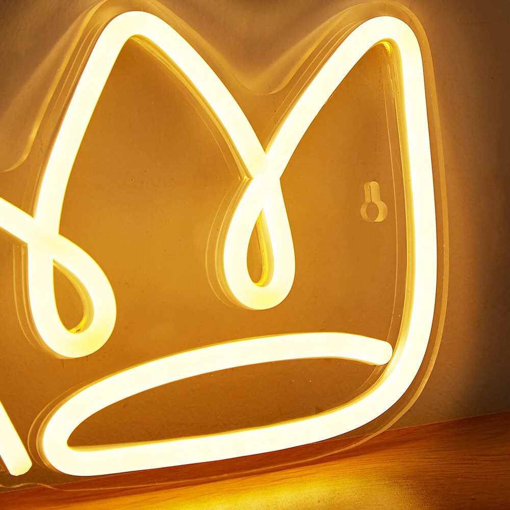 princess yellow hand drawn crown shaped wall led neon sign wall decor roomtery