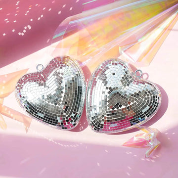 heart shaped decorative mirror disco ball decor roomtery