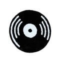 indie aesthetic room decor vinyl record shaped tufted round accent rug