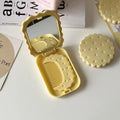 kawaii biscuit shaped folding pocket makeup face mirror